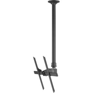Atdec Telehook 3070, Large Display Ceiling Mount, Tilt with Height Adjustable Pole (Long), Max load 65kg, Universal VESA. Black.