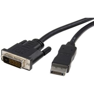 10ft (3m), DisplayPort to DVI Cable, 1080p Video, DP 1.2 to DVI Monitor Cable, Cable for Video Device, Monitor, HDTV, Workstation, First End: 1 x 20