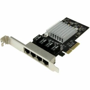 StarTech ST4000SPEXI, Gigabit Ethernet Card for Computer, 10/100/1000Base-T - Plug-in Card, PCI Express x4, 4 Port(s), Twisted Pair