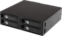 4-Bay Drive Enclosure for 5.25"/2.5" SATA 6Gb/s, 4xSSD/HDD Supported, Black,
