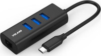 Aluminium USB-C to 3 Port Hub and Gigabit Ethernet Adapter, 1 Year Warranty
