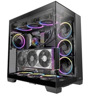 Antec C8-ARGB, Constellation Series, Full Tower, Tempered Glass, Drive Bays: 2x3.5", 4x2.5", Expansion Slot: 8, Motherboard Support: E-ATX/ATX/M-ATX/ITX, Pre-Installed Fan: 2x160mm, 1x140mm, ARGB, Black
