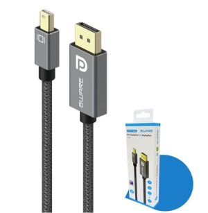 8ware 8W-MDPDP, Pro Series 4K 1M 60Hz Mini DisplayPort Male to DisplayPort Male cable high quality Premium connectors support MST monitor