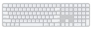 Apple MXK73ZA/A, Magic Keyboard with Touch ID and Numeric Keypad for Mac models with Apple silicon, Wireless, US English, White Keys