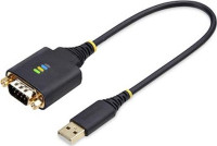 1ft (30cm) USB to Serial Adapter Cable, COM Retention, USB-A to DB9 RS232, ESD Protection, Windows/MacOS/Linux