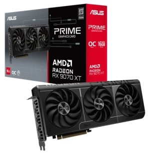 Asus PRIME-RX9070XT-O16G, AMD Radeon RX9070 XT OC Edition, 16GB GDDR6, Core Clock: 3030MHz, Cuda Core: 4096, 1xHDMI, 3XDP, PSU: 750W, PCIe5.0