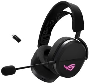 Asus ROG Pelta, Wireless Gaming Headset BT, ROG SpeedNova, 2.4GHz, USB-C, Lightweight 309g, 50mm ROG Titanium, Wideband Mic, 60HR Battery, For PC, Switch, PS5, Black