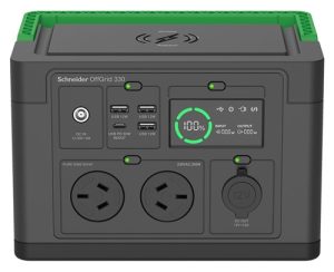 APC PPS330-AZ, OffGrid Portable Power Station 330, 230V, 332Wh Lithium-ion, LCD, 2 AS3112 Australian outlets, Sinewave, 3 USB-A, 1 USB-C, Wireless Charger