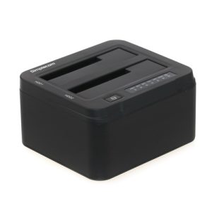 Simplecom SD322-BLACK, Dual Bay USB 3.0 Aluminium Docking Station for 2.5" and 3.5" SATA HDD, Black