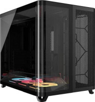 AIR 5400 RS-R ARGB Mid-Tower Triple-Chamber Case, ATX, Tempered Glass, Drive Bays, 1x3.5", 2x2.5", Expansion Slot: 7, Fan: 120mm, Motherboard Support : Mini-ITX, Micro-ATX, ATX, E-ATX, Black