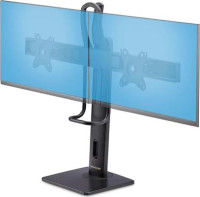 Crossbar Dual Monitor Desk Stand For Double 27" Screens VESA Mount 75x75/100x100 Toolless Height Adjustment Up To 13.2lb (6kg) Per Display