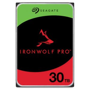 Seagate ST30000NT011, IronWolf Pro NAS, 30TB, 3.5" SATA 6Gb/s, 7200 RPM, 512MB Cache, Max Transfer 275MB/s, MTBF: 2,500,000 Hours, CMR