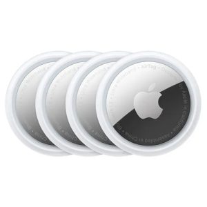 Apple MFEA4X/A, AirTag (2nd Gen), 4 Pack, Rated IP67, Bluetooth for proximity finding + NFC tap for Lost Mode, Built-in Speaker, User replaceable CR2032 coin cell battery, Built in Accelerometer sensor, Compatible with iPhone with iOS 26.0 or later + iPad models with iPadOS 26.0 or later, Operating ambient temperature: -20 to 60 C
