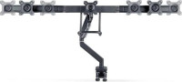 Crossbar Triple Monitor Desk Mount For Up To 3x 27" Screens, VESA 75x75/100x100, Tool-Less Arm Adjustments, C-Clamp/Grommet