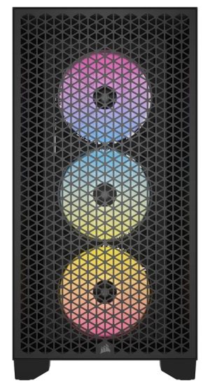 Corsair CC-9011255-WW, 3000D RGB Airflow, Mid-Tower, Tempered Glass, 2x3.5"/2x2.5", Expansion Slot: 7, Pre-Installed Fan: 3x120mm, Black,