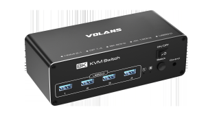 HDMI and DP Dual Monitor (8K@60Hz) KVM Switch with 4xUSB3.0, 1 Year Warranty