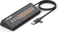 Aluminum 10 Ports USB3.2 Gen2 HUB (7A+3C), 1 Year Warranty