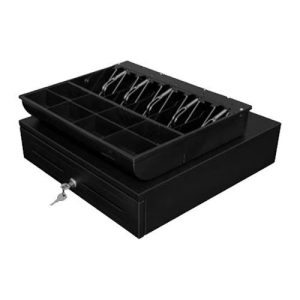 PosBox URP-CD410-B015, EC-410 V2 Cash Drawer/Black/ 5 Note & 8 Coin Cups/410 mm (w) x 415 mm (d) x 100 mm (h)