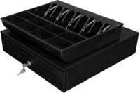 EC-410 V2 Cash Drawer/Black/ 5 Note & 8 Coin Cups/410 mm (w) x 415 mm (d) x 100 mm (h)