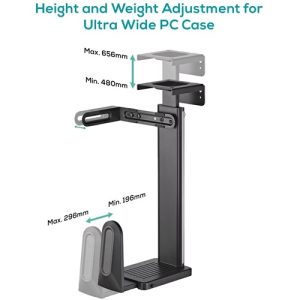 MBEAT ACA-MNT-CPU01K, Activiva Ultra-Wide Adjustable Wall & Under-Desk PC Mount, Height/Width Adjust Up To 656mm/296mm