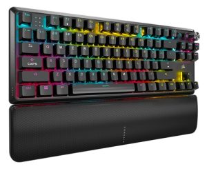 Corsair CH-914901E-NA, K70 CORE TKL RGB Wireless Mechanical Keyboard, MLX Red V2 Linear Switches, 80% TKL Layout, Tri-mode (SLIPSTREAM Wireless v1.5/BT/Detachable USB-C to USB-A), Up to 890Hrs Battery Life, Rotary Dial