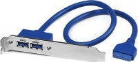 2 Port USB 3.0 A Female Slot Plate Adapter