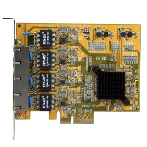 StarTech ST1000SPEX43, Gigabit Ethernet Card for Computer/Server/Workstation, 10/100/1000Base T Plug-in Card, TAA Compliant, 4xPCI Express, 1.95 Gbit/s Data Transfer Rate, Twisted Pair