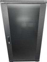 Assembled 22U Server Rack Cabinet, (600mmx1000mm), 1x4-Way Fan, Glass Door, Black Metal Construction