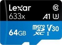 *Limits Apply, contact your AM* Lexar LMS0633064G-BNNNG, High-Performance 633X MicroSD , 64GB, UHS-I, Read Speed: Up to 100MB/s, 10 Year Warranty
