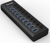 10 Ports USB Charging Hub, 10xUSB-A 3.0 Ports, Black,