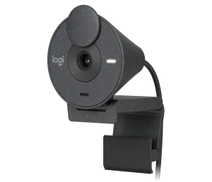 Logitech 960-001437, BRIO 300 Webcam, 2MP, Fixed Focus, Built-in-Mic, Noise Reducing, USB, Graphite