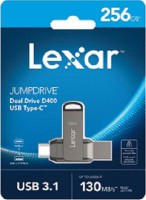 *Limits Apply, contact your AM* Lexar LJDD400256G-BNQNG, JumpDrive D400, Titanium, 256GB, USB3.1 Type-A and Type-C, Read Speed: Up to 130MB/s, 5 Year Warranty