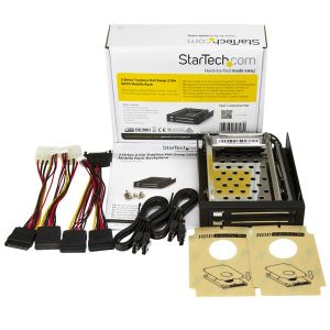 StarTech HSB220SAT25B, Drive 2.5in Trayless Hot Swap SATA Mobile Rack Backplane, Dual Drive SATA Mobile Rack Enclosure for 3.5 HDD
