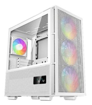 DeepCool R-CH560-WHAPE4D-G-1, CH500, Mid Tower, Tempered Glass, Drive Bays: 3x2.5", 2x3.5", Expansion Slot: 7, Motherboard Support: Mini-ITX/Micro-ATX/ATX, E-ATX, Pre-Installed Fan: 3x140mm/1x120mm, ARGB, White,
