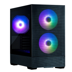 AIR BLACK, Mini-Tower, Tempered Glass, Drive Bays: 2x Combo (3.5" or 2.5"), 3x 2.5", Expansion Slot: 5, Motherboard Support: mATX / Mini-ITX, Pre-Installed Fan: 3x 140mm ARGB, 1 Year Warranty