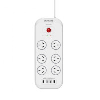 ,SAC607C 6 Outlets Surge Protector Powerboard, 1.2 Meter with 2x USB-A & 2x USB-C ,5V-6A, 1 Year Warranty