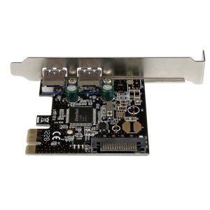 StarTech PEXUSB3S23, 2 Port PCI Express PCIe USB 3.0 Controller Card w SATA Power, USB Adapter