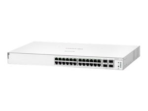 Aruba JL683B, Instant On 1930 Smart Managed Switch, 24xGigabit RJ45 POE Ports, 4xSFP 1/10 GbE Ports, PoE Budget: 195W,