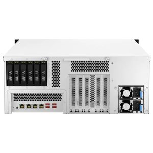 QNAP TS-H3087XU-RP-E2378-64G, 30 Bay NAS, 4U, Intel Xeon E-2378, Octa Core, 64 GB ECC DDR4 (2x32GB), 10GbE,30 (24x3.5"+ 6x2.5" SATA), 2x10GBASE-T, 4xType-A USB