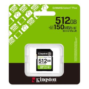 Kingston SDS3/512GB, Canvas Select Plus, 512GB Class 10/UHS-I (U3) V10 SDXC, 150 MB/s Read