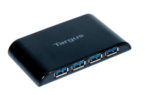 Targus ACH124US, 4 Port Smart USB 3.0 Hub, Self-Powered, 10 Times Faster Transfer Speed Than USB 2.0, Black