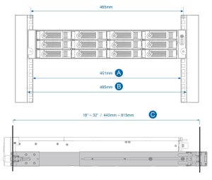 Qnap RAIL-B02, RAIL KIT For TVS-471U And 2U Models, TS-869U-RP/870U-RP/1269U-RP/1270U-RP