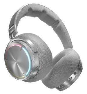 Corsair CA-9011373-WW, Virtuoso Max RGB Wireless Gaming Headset, Silver, On-Ear Design, 50mm Dynamic Graphene Drivers, Memory Foam Earpads, 2.4GHz Wireless/Bluetooth/USB-C Connectivity, Up to 60Hrs Battery Life, Detachable Omni-directional Mic, Active Noise Cancellation, Dolby Atmos, Multiplatform Compatibility