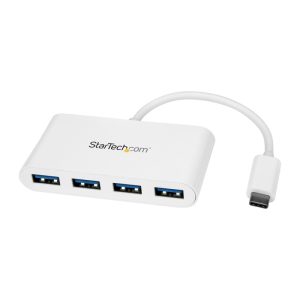 Startech HB30C4ABW, 4 Port USB C Hub with 4x USB-A Ports (USB 3.0 SuperSpeed 5Gbps), USB Bus Powered, Portable/Laptop USB-C to USB-A Adapter Hub