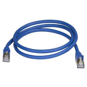 Startech 6ASPAT1MBL, 1m CAT6a Ethernet Cable, 10 Gigabit Shielded Snagless RJ45 100W PoE Patch Cord, 10GbE STP Network Cable, Blue