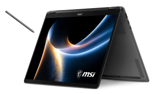 MSI Prestige 14 Flip AI+ D3MTG-218AU, 2-in-1 AI+ Laptop, 14" FHD+ OLED Touch Display (IR Webcam), Intel Core Ultra 9 386H Processor, 32GB LPDDR5X RAM, 1TB NVMe SSD, Intel Graphics, Wi‑Fi 7 + Bluetooth 6.0, Windows 11 Home (Copilot+ PC), MSI Nano Pen, Platinum Grey, 1 Year Warranty