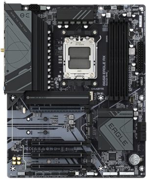 Gigabyte B650 EAGLE AX, ATX, AMD AM5, 4xDDR5, 3xM.2, 4xSATA, 6Gb/s, RAID, 3xPCIe, 1xHDMI, 1xDP, GbE LAN, Wireless AX+Bluetooth, 1xUSB-C, 2xUSB-A, 6xUSB2.0