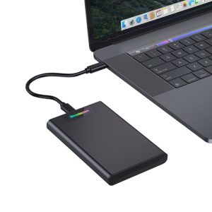 Simplecom SE239, Tool-Free 2.5" SATA HDD SSD to USB-C Enclosure With RGB Lights USB 3.2 Gen2