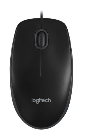 Logitech 910-006605, B100 Optical Mouse, Wired, 1000 dpi, USB, Black, 3 Year Warranty