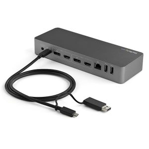 Startech DK30C2DPEP , Usb-C & Usb-A Dock - Hybrid Universal Laptop Docking Station With 100w Power Delivery - Dual Monitor 4k 60hz Hdmi & Displayport - 4x Usb 3.1 Gen 1 Hub Gbe - Windows & Mac